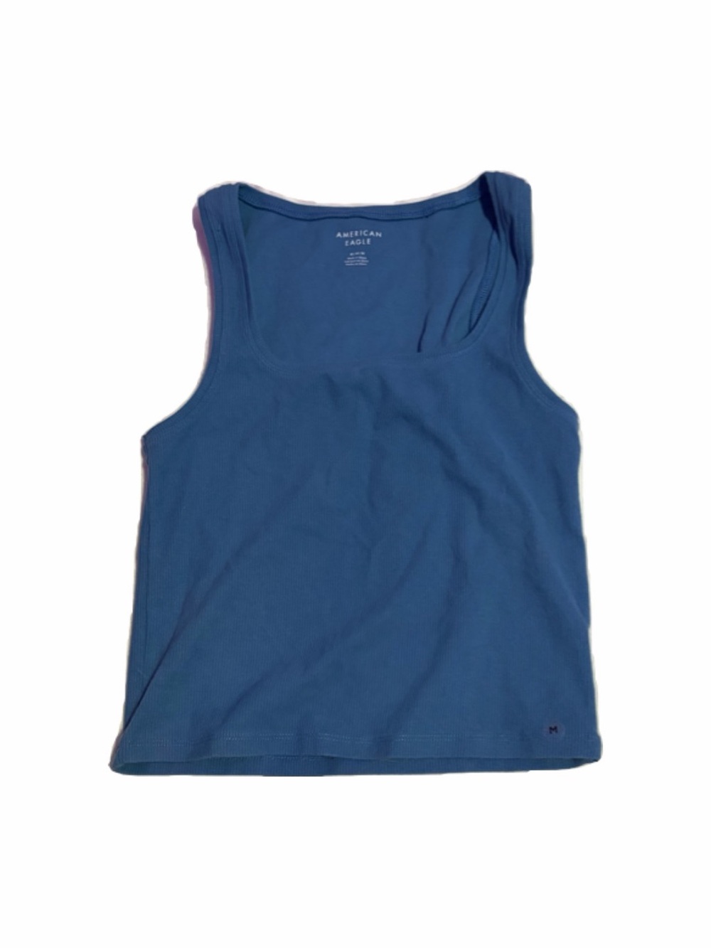 American Eagle Outfitters Blue Ribbed Scoop Tank
